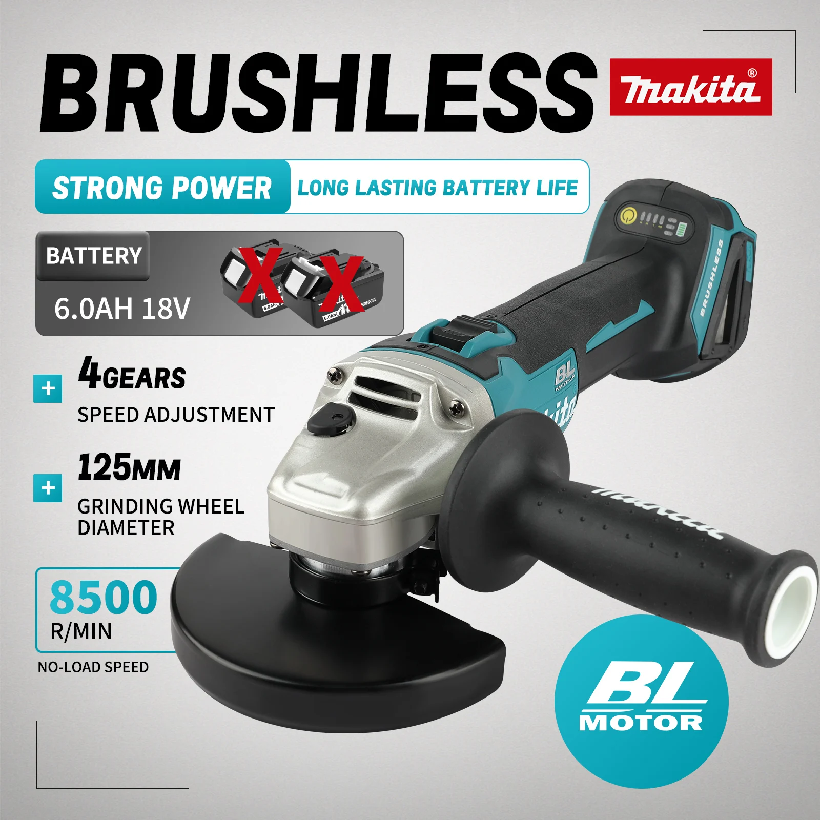 Brushless Angle Grinder Battery Powered - Meuleuse d'angle électrique sans balais au