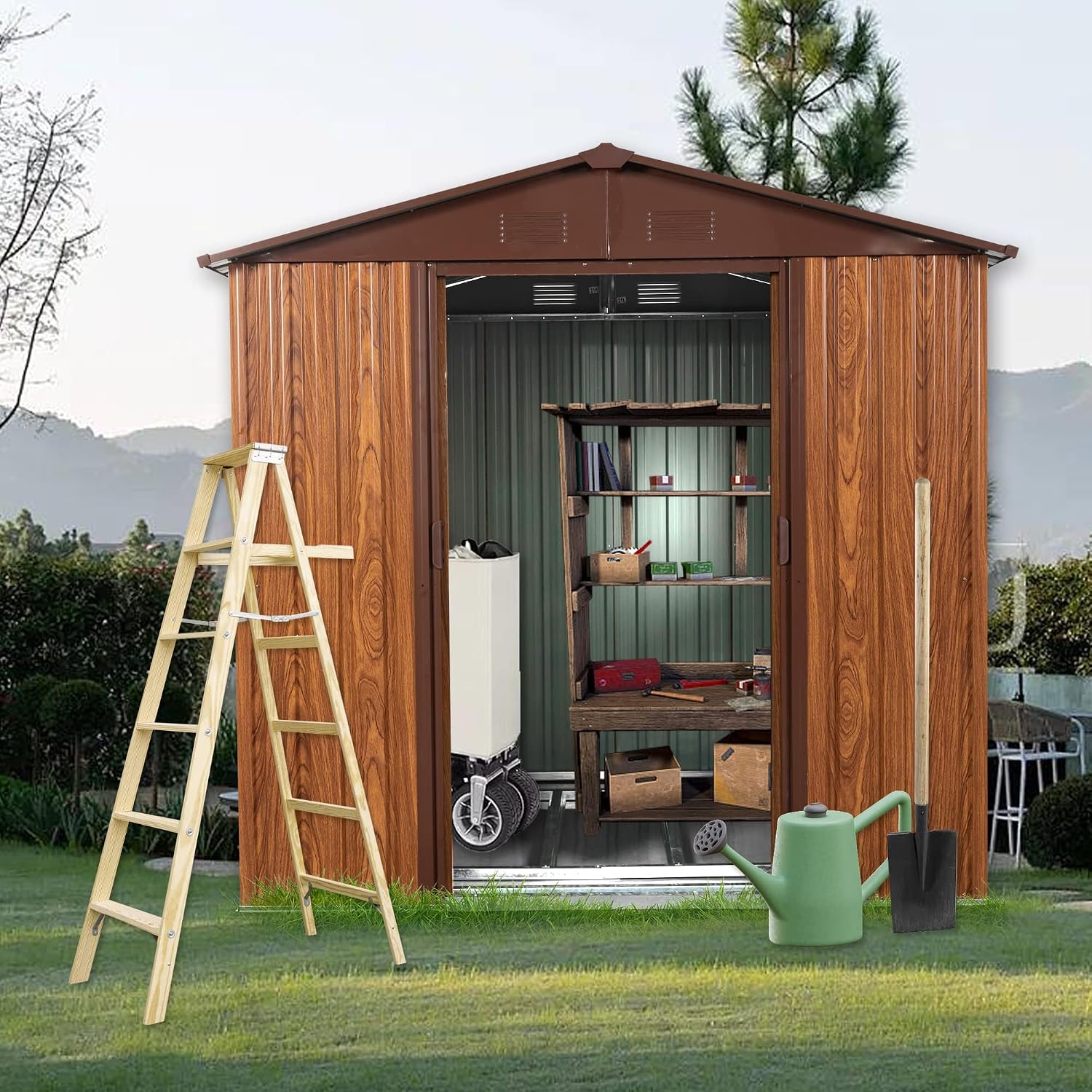 Garden Tools - Abri de rangement extérieur en métal