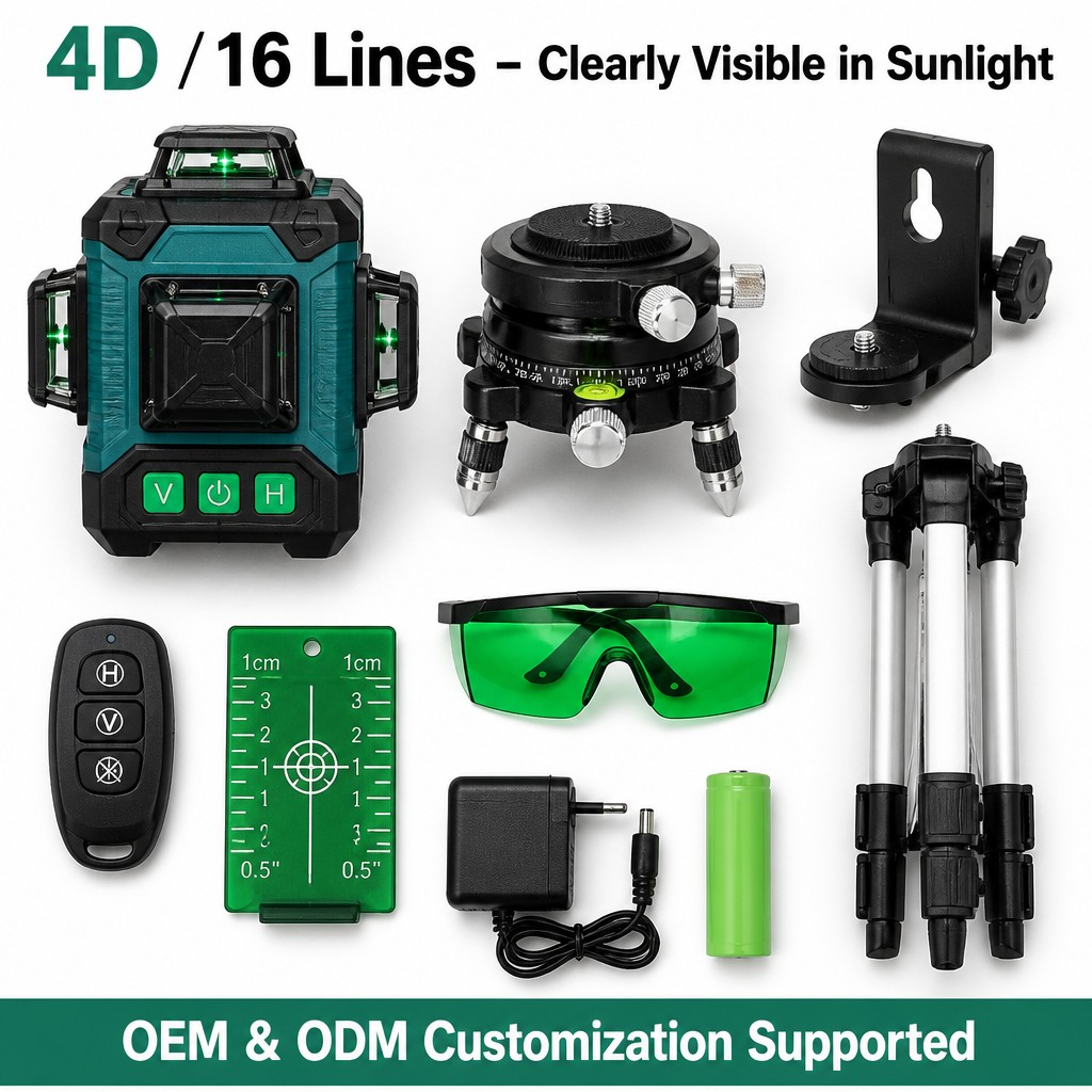 Niveau laser vert 4D à 16 lign - Laser Level 16 Lines 4D Green avis et prix