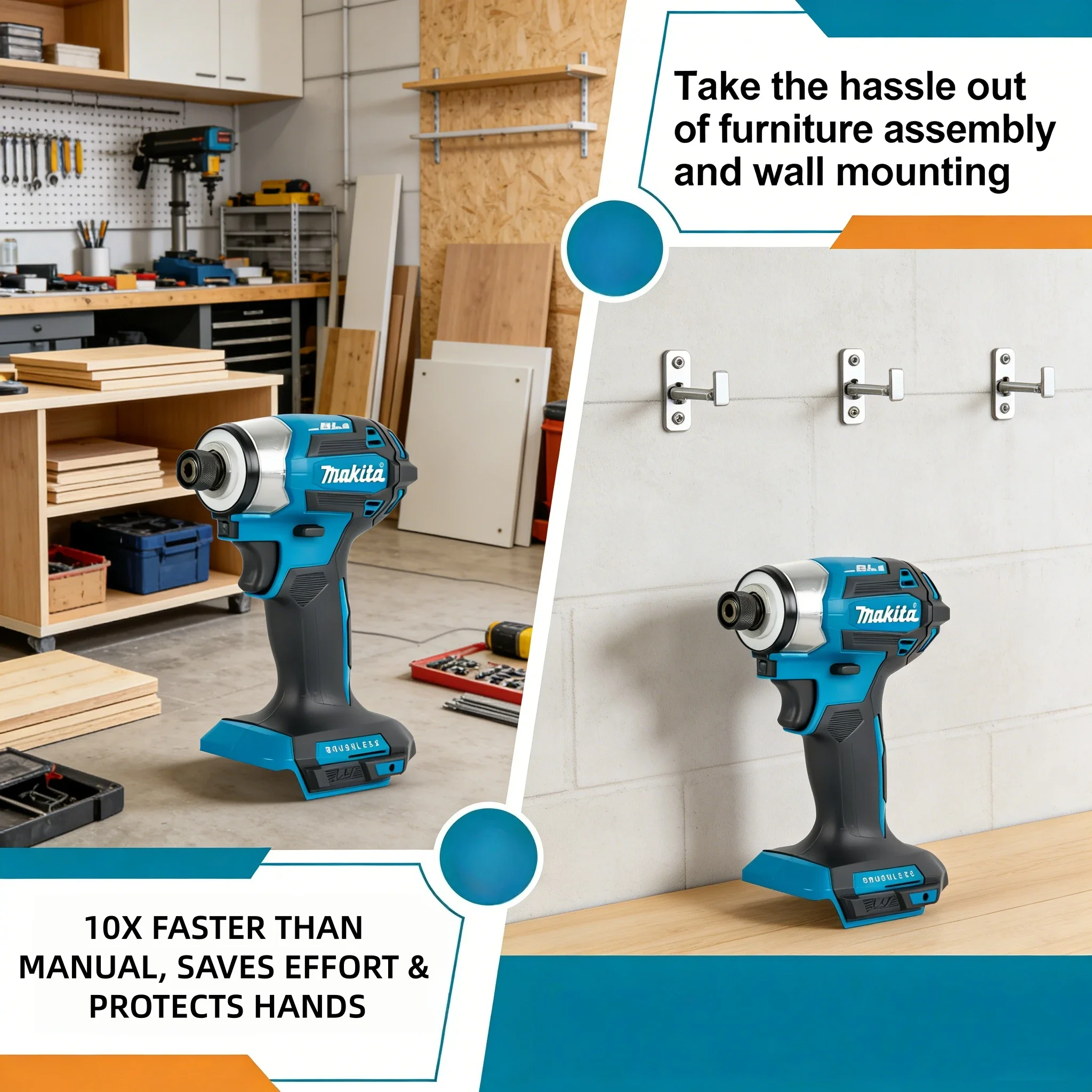 Tournevis à percussion sans fi - Brushless Cordless Electric Drill 18V avis et prix